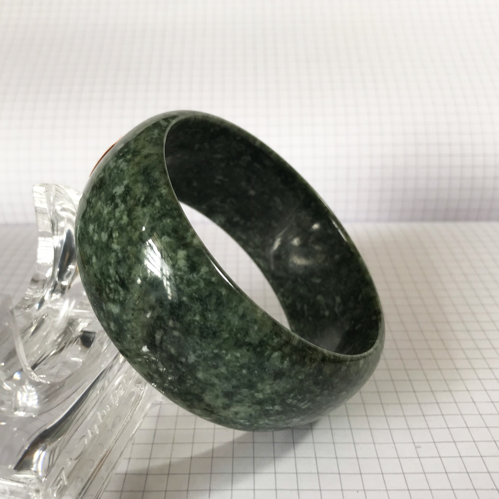 [HCM]Vòng tay cẩm thạch bản ôm cao 3cm cho nam màu xanh đậm đá của Việt Nam nhiều size từ 6.0 đến 7.0cm