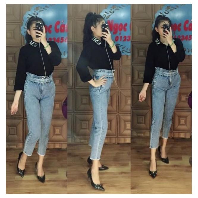 QUẦN JEAN NỮ BAGGY + DÂY LƯNG KIỂU TD3