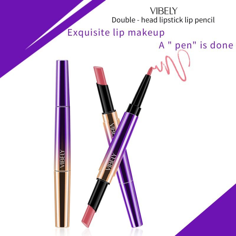[HCM]Son Thỏi Kèm Đầu Chì Sáp Kẻ Viền Môi 2in1