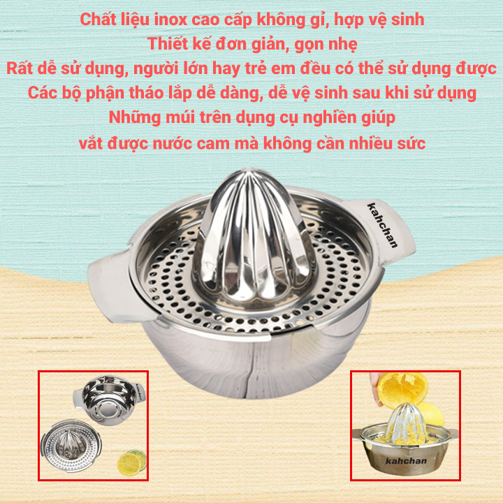 vắt cam inox kahchan