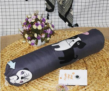Vỏ gối ôm Cotton Poly,bao gối ôm 35x100cm mẫu chó ghi Bà Béo Kho chăn ga gối, ga giường, drap giường