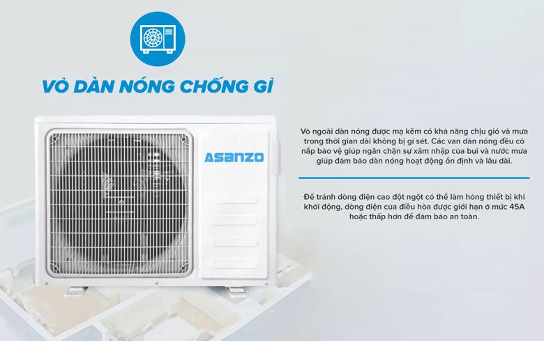 [FreeshipMAX] [Trả góp 0%]Máy lạnh Asanzo Inverter 1.5 HP K12N66 ( Giao hàng miễn phí Tphcm - Ngoại tĩnh coa tính phí)