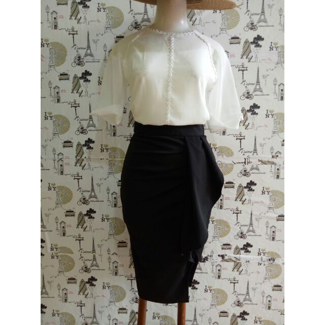 ( Size S đến XXL) Chân Váy Bút Chì Xếp Ly Vạt Bèo