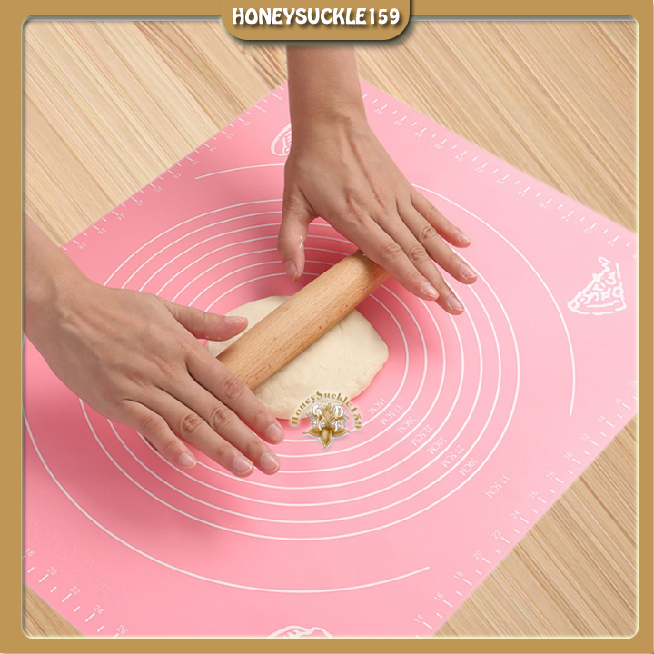 Tấm Lót Silicon Chịu Nhiệt Chống Dính Dùng Để Nhào Bột Và Nướng Bánh Đa Năng-Silicone Pastry Rolling Mat 50*40cm ( Mầu Hồng )