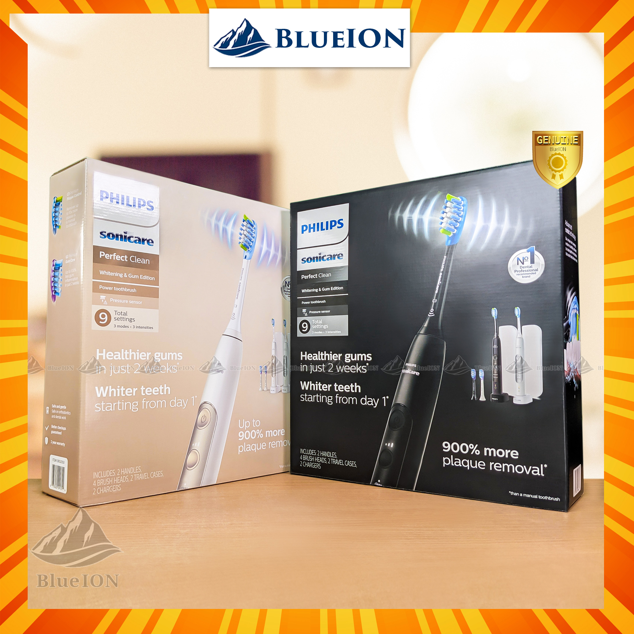 [HCM]Bộ đôi 2 bàn chải điện Philips Sonicare Perfect Clean (hàng Mỹ)