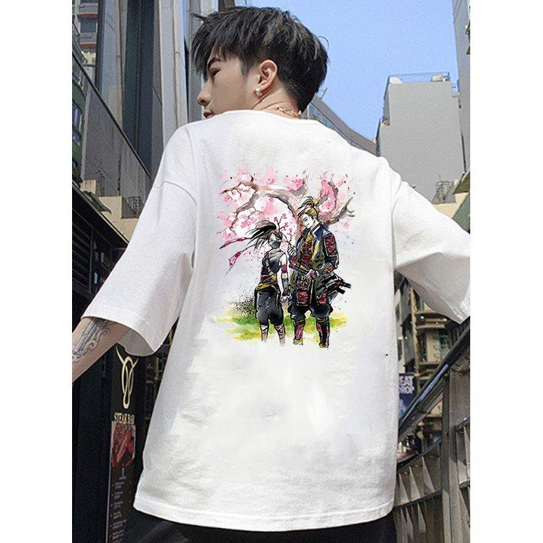 Áo thun unisex tay lỡ Samurai form rộng vải dày mịn TEEVNT1855