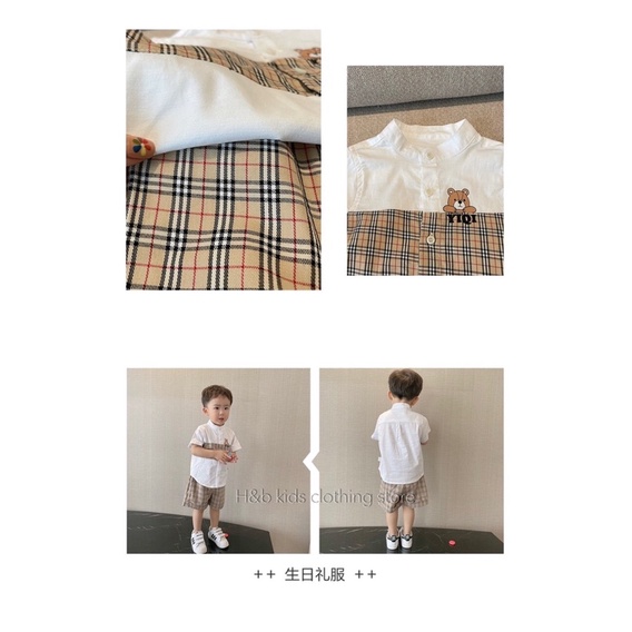 [SET BÉ TRAI] Bộ sơmi đũi phối kẻ BBR bao chất cho bé trai