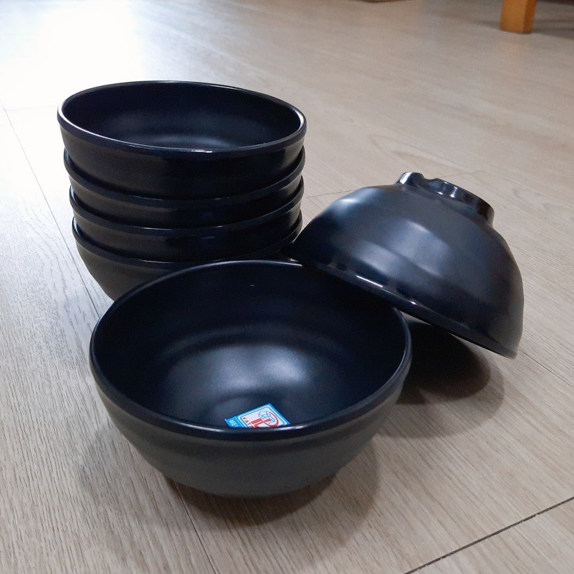 Chén Cơm Nhựa Melamine Đen Nhám