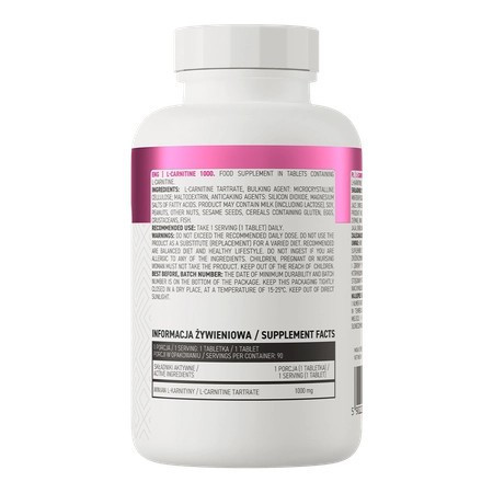 Ostrovit L-Carnitine 1000mg, Viên uống hỗ trợ quá trình đốt mỡ và giảm cân (90 viên)