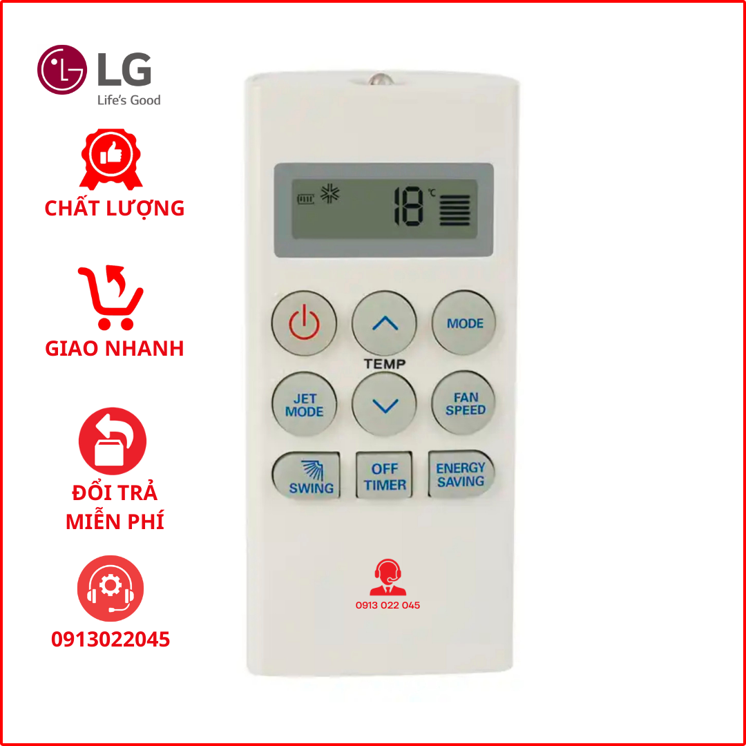 Điều khiển cho điều hòa 1 và 2 chiều LG (Lùn)