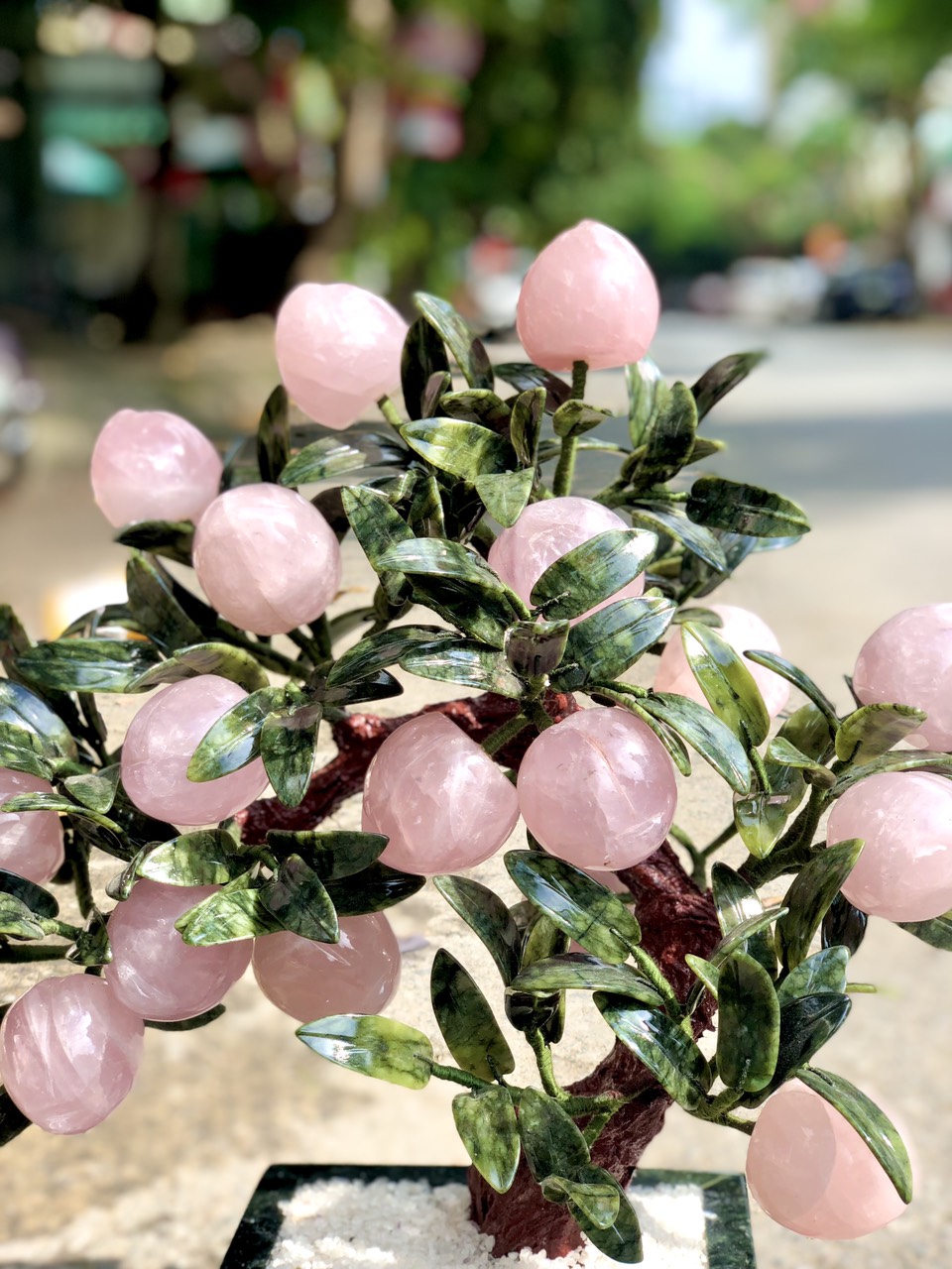 cây đào thạch anh hồng 18 quả