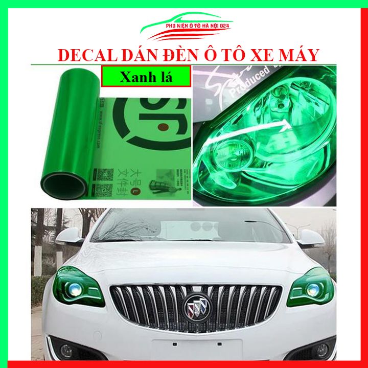 Phim decal dán chóa đèn ô tô, xe máy màu xanh lá 30x60cm, film dán chống xước, tạo màu trang trí xe cực đẹp