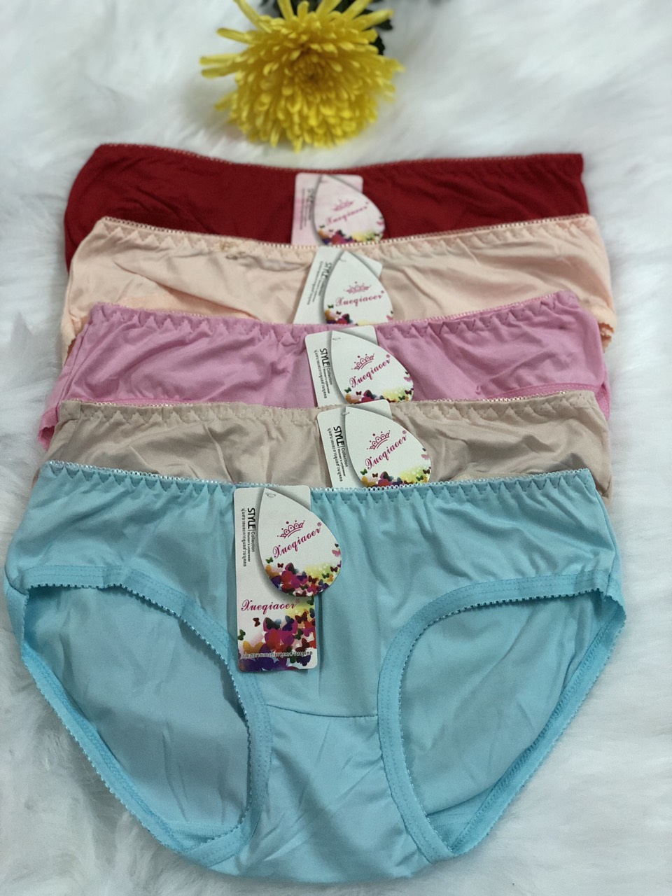 Combo 05 Quần lót nữ thu cotton lụa, mềm mịn, co giản, Size 40-53kg