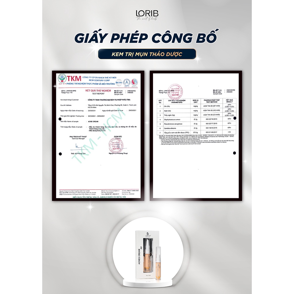 Kem mụn thảo dược Lori B - 10ml