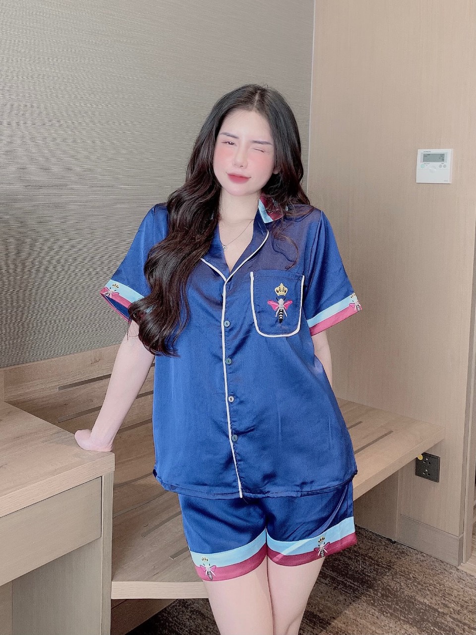 Đồ bộ ngủ mặc nhà lụa satin thiết kế óng mịn