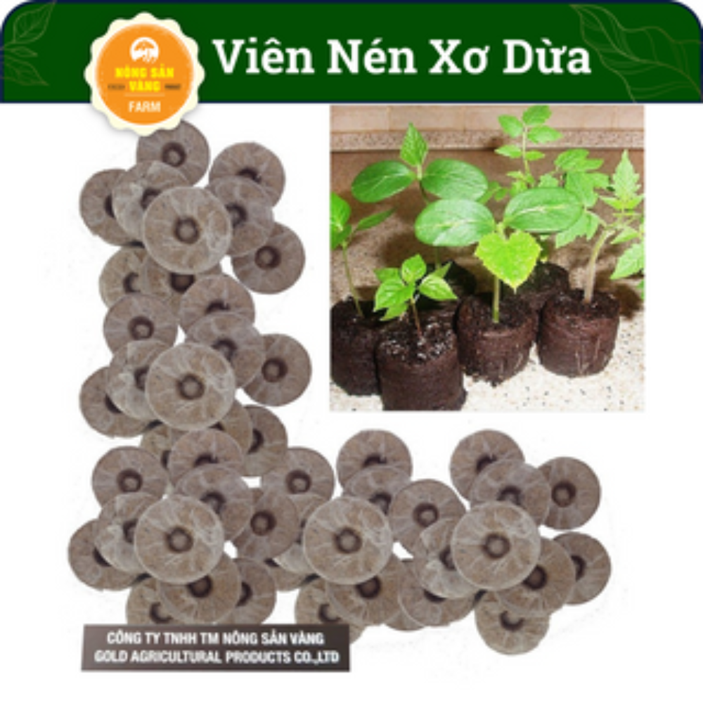 Combo viên nén xơ dừa - viên nén ươm hạt - nông sản vàng