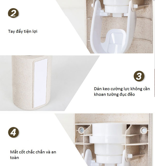 Dụng cụ lấy kem đánh răng tự động Ecoco lúa mạch