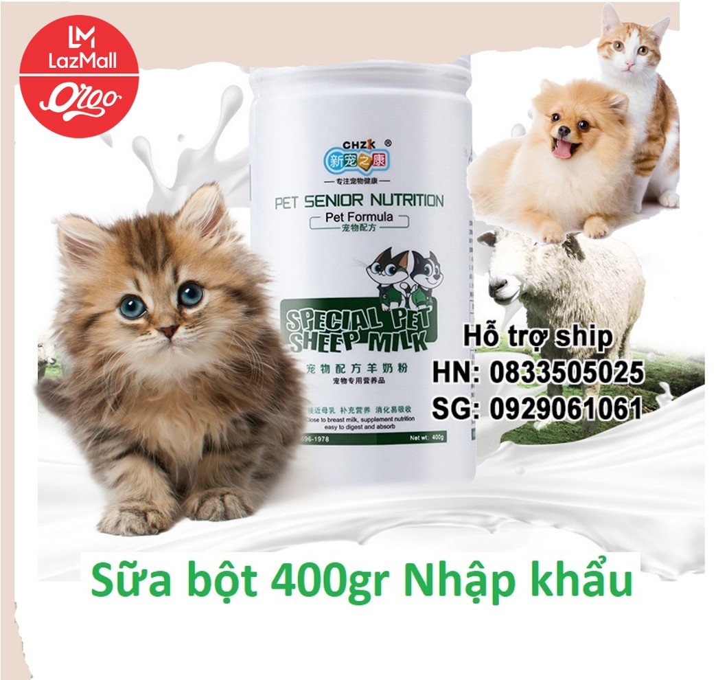 Orgo - Hộp 400gr- Sữa bột dành cho chó mèo hàng nhập khẩu