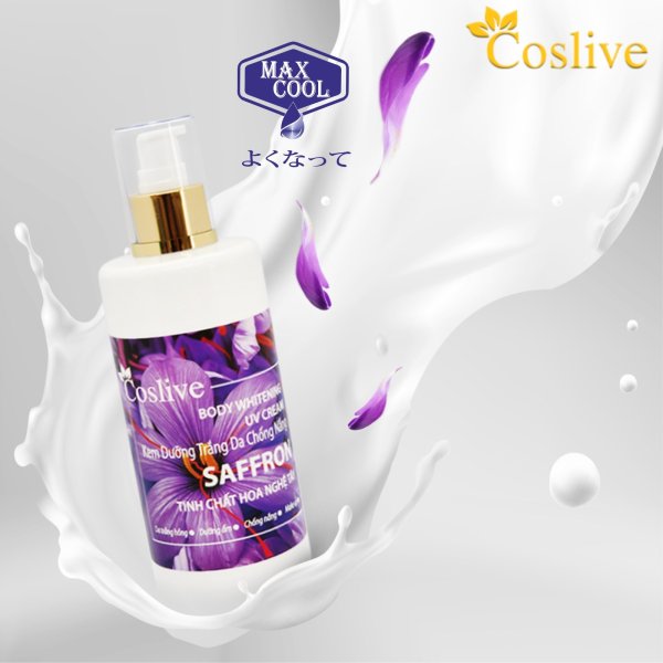 Kem dưỡng trắng da chống nắng trinh chất hoa nghệ tây (Coslive Body Whitening UV Cream) 320 ml cao cấp