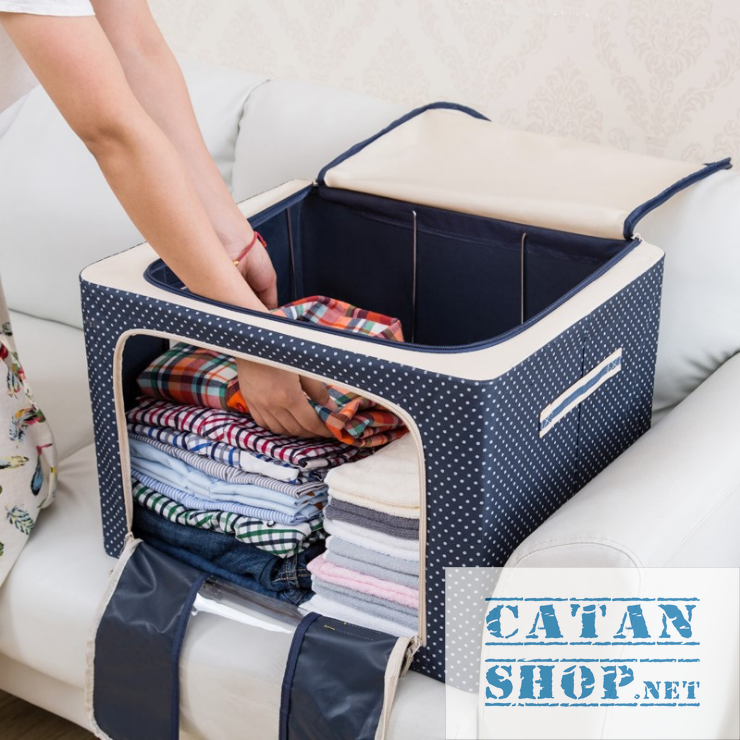 Fabric box, bag canvas Đồ, clothes, blankets have steel bracket firmly, waterproof, durable gd433-tcm-khungsat