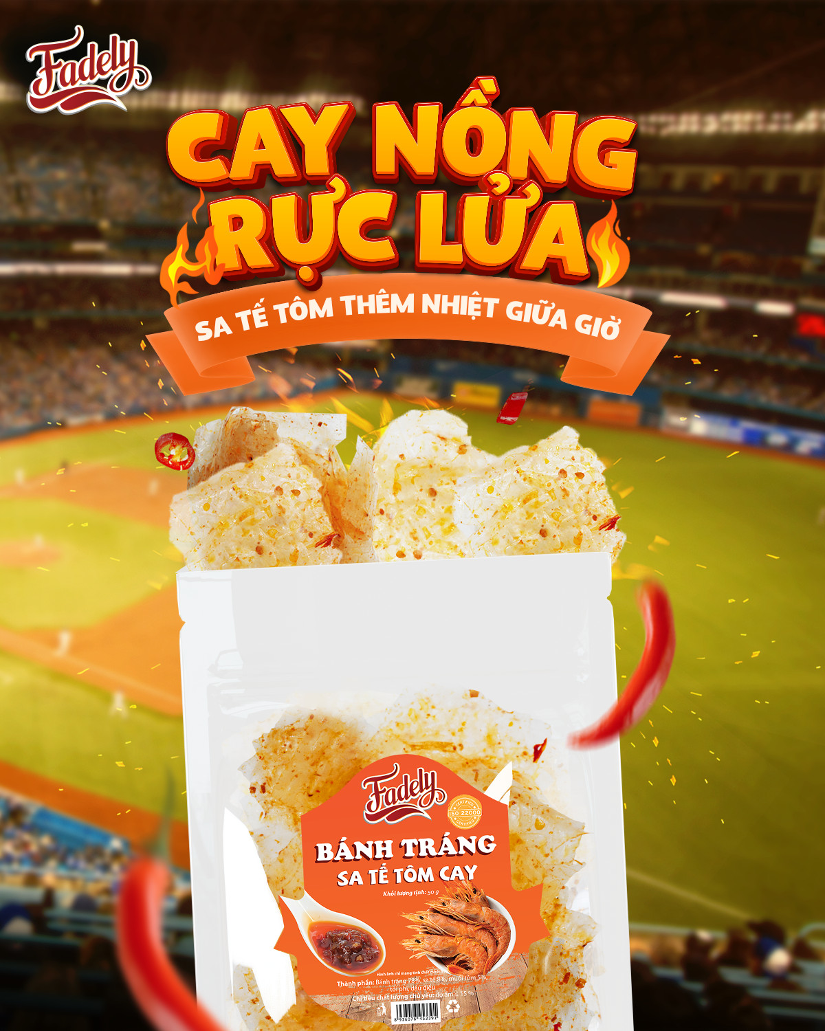 Bánh Tráng Trộn Sa Tế Tôm Cay Fadely (50g)
