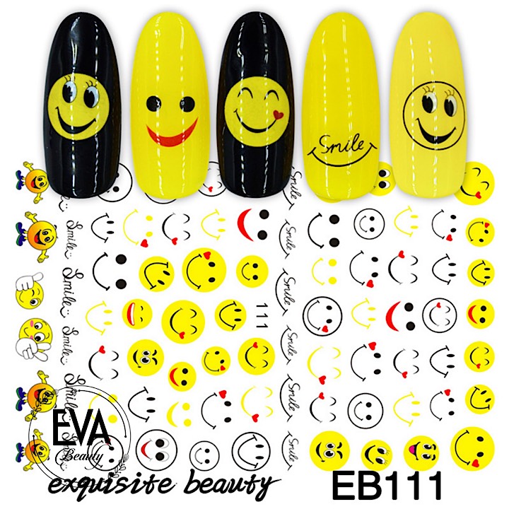 [HCM]Decal Dán Móng Tay 3D Nail Sticker Hoạ Tiết Icon Mặt Cười EB111