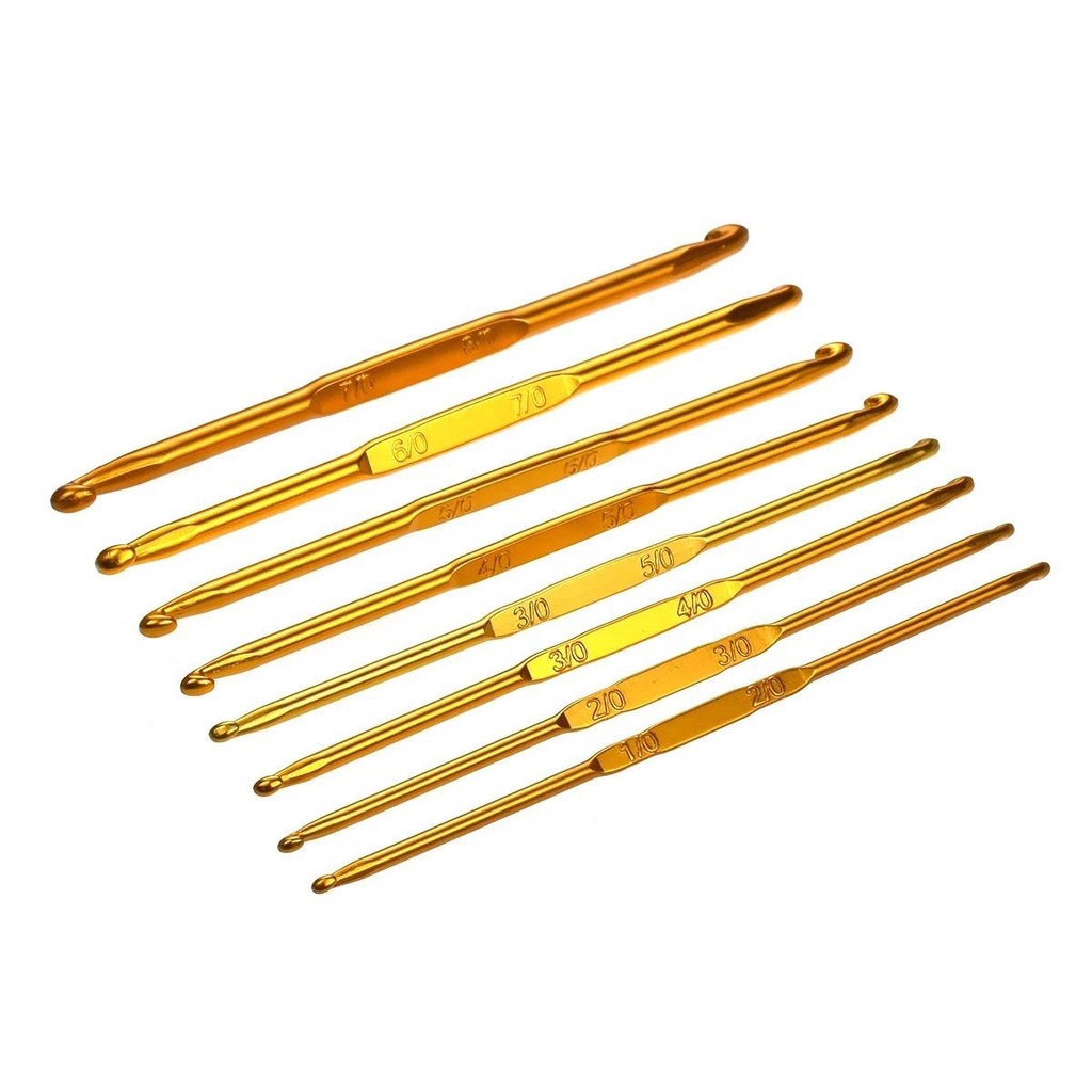 Kim móc nhôm 2 đầu cán vàng lẻ size