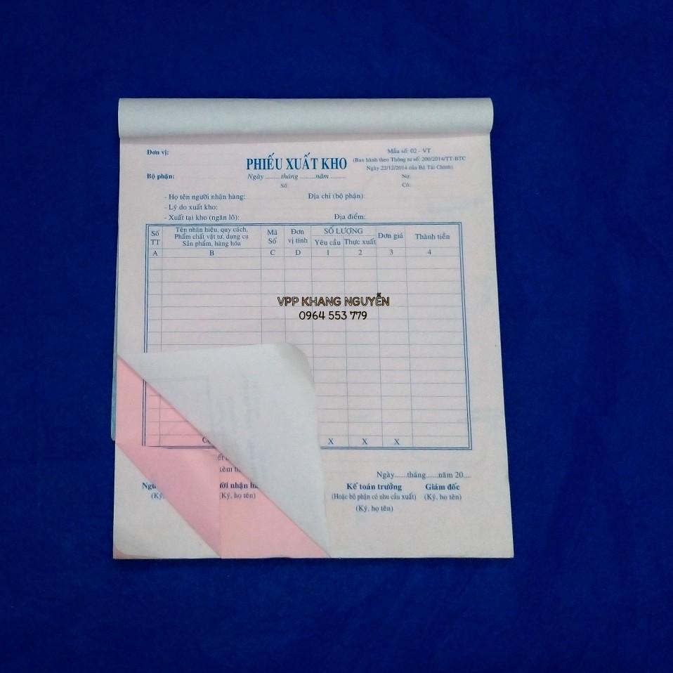 Phiếu Xuất/Nhập Kho 2 Liên Khổ 20x25cm Lốc 10 Quyển
