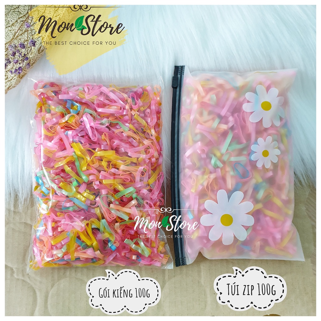 [Có túi zip] Thun cột tóc / Chun cột tóc đa năng 50g - 100g (loại tốt, size to)