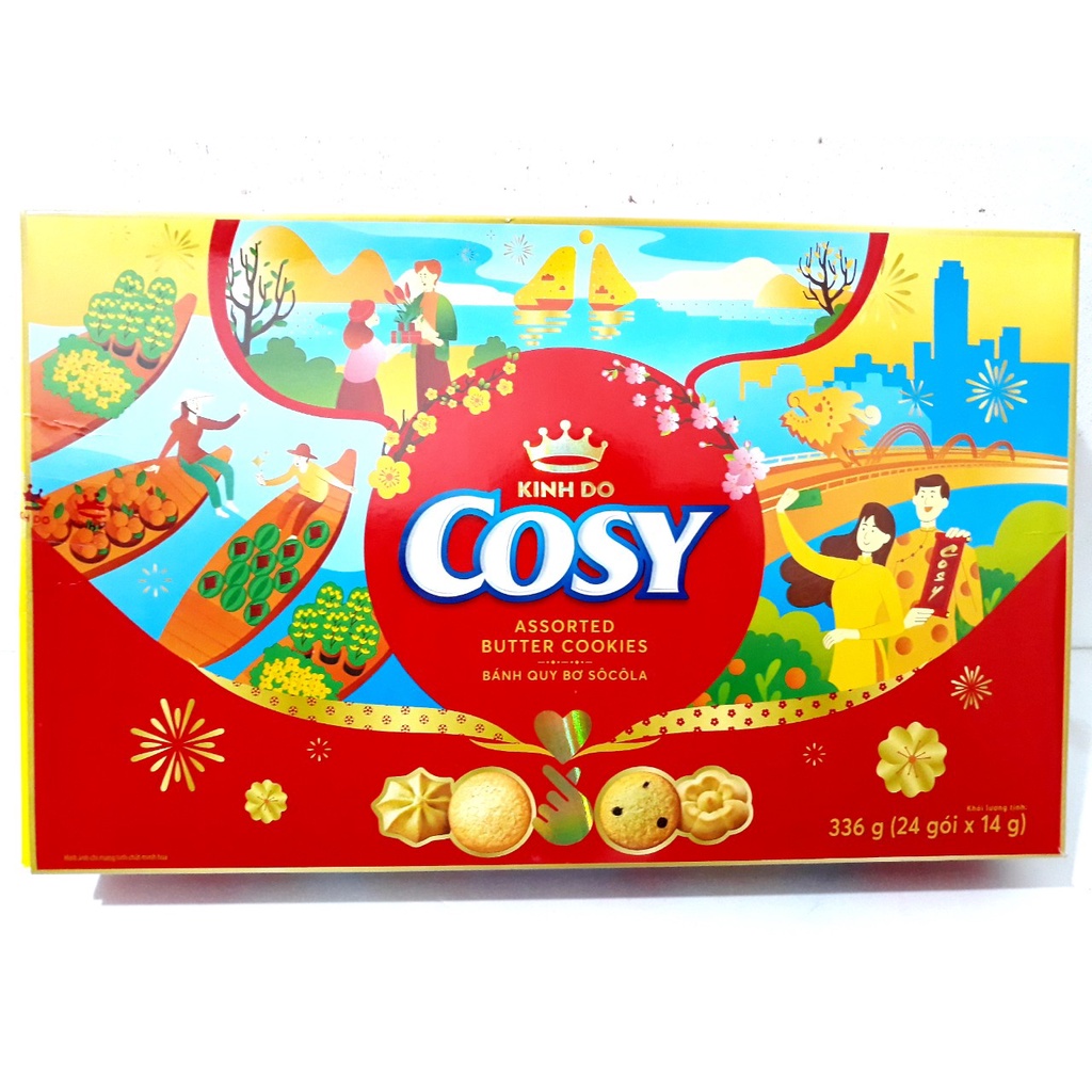 Bánh Quy Bơ Cosy Socola Hộp Giấy 336g kèm túi xách