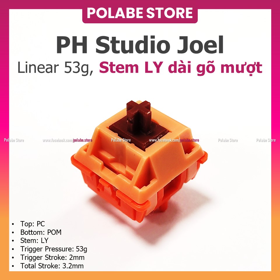 Công tắc PH JOEL linear switch gõ mượt bàn phím cơ PH Studio switch - Polabe Store
