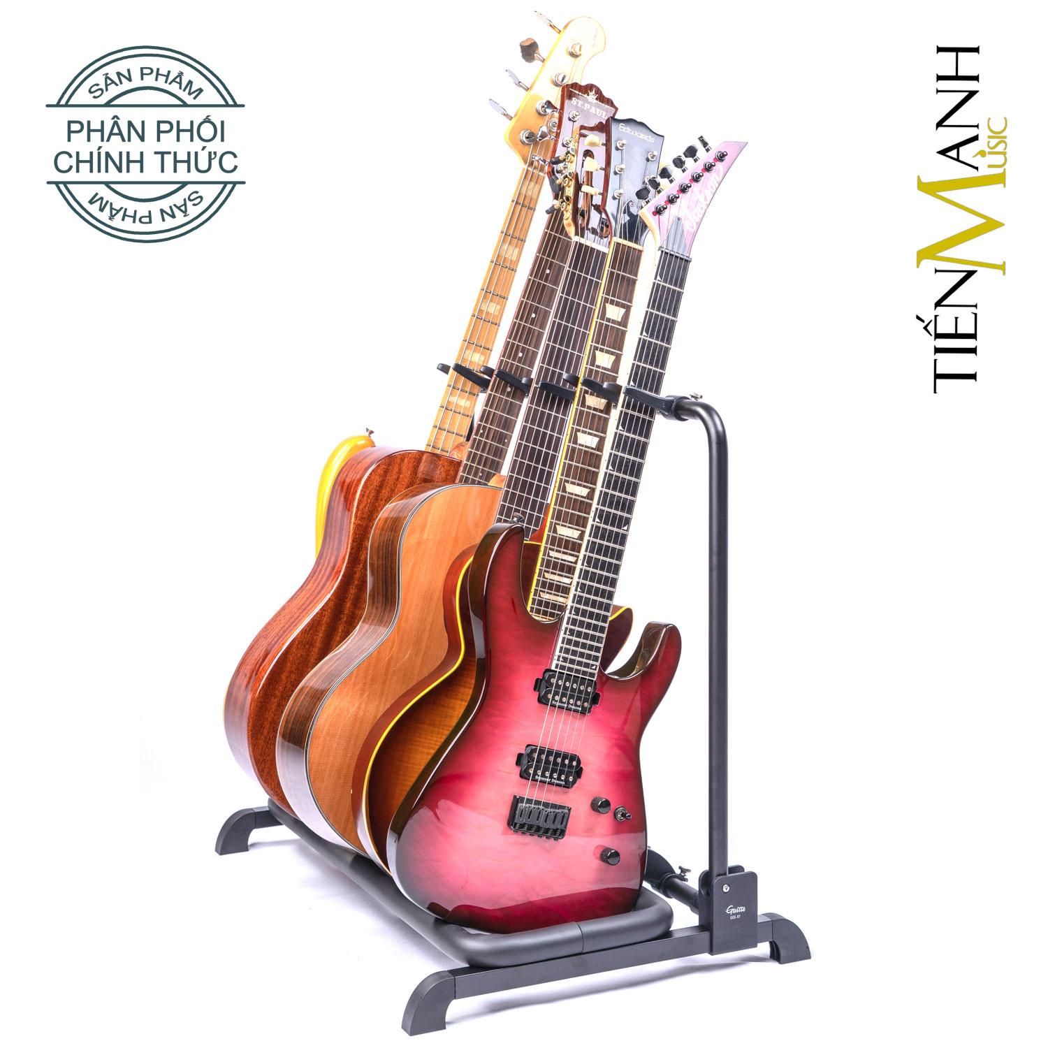 Giá Kệ Để Đàn Guitar 5 Ngăn Guitto GGS-07 (Kệ chân đỡ chữ nhật cho Ghi-ta Acoustic, Classic, Điện, Electric, Bass)