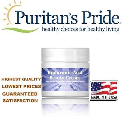 Kem dưỡng ẩm giúp tái tạo da, giúp da mềm mát như da trẻ em Hyaluronic Acid Beauty Cream Puritan's Pride 4oz