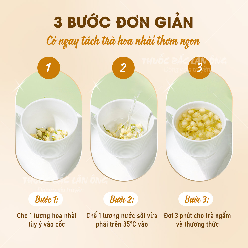 Trà hoa nhài sấy lạnh 100g, nụ hoa lài nguyên bông, thơm trắng, dùng pha trà, ướp trà