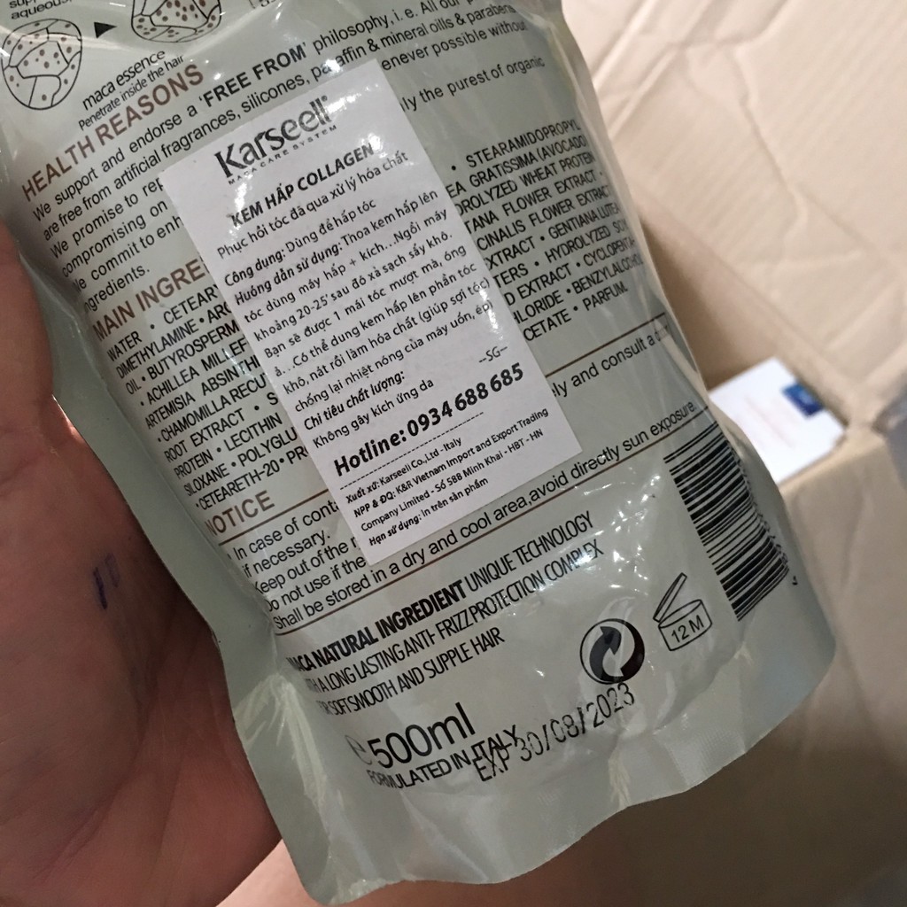 Dầu hấp tóc Collagen Karseell Maca