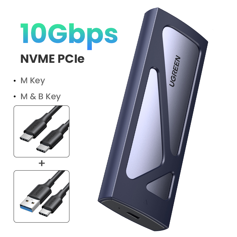 UGREEN M2 SSD Case NVME Enclosure M.2 to USB Type C 3.1 SSD Adapter for NVME PCIE NGFF SATA M/B Key SSD Disk Box M.2 SSD Case