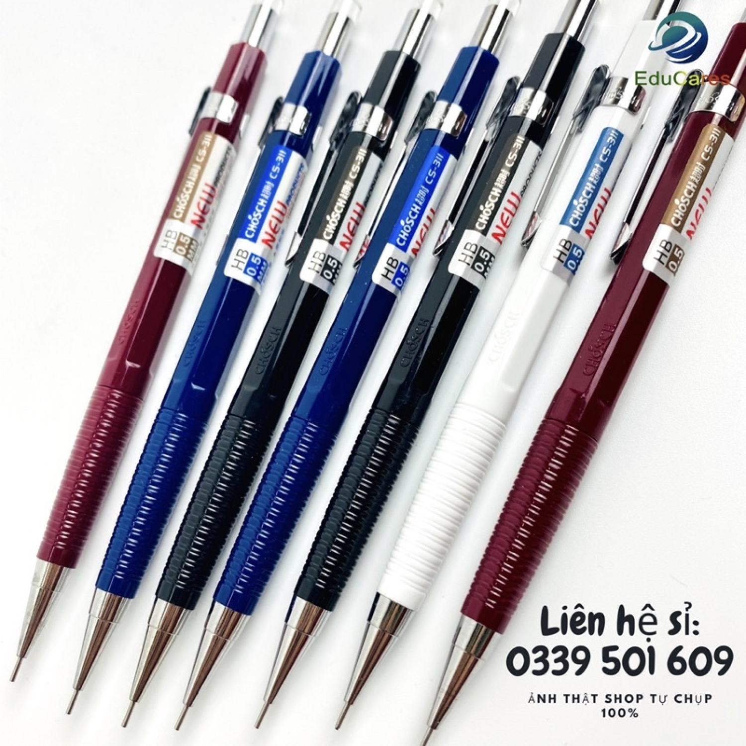 Bút chì bấm vỏ kim loại Loại 2b Ngòi 0.5 mm - thiết kế chanh sả