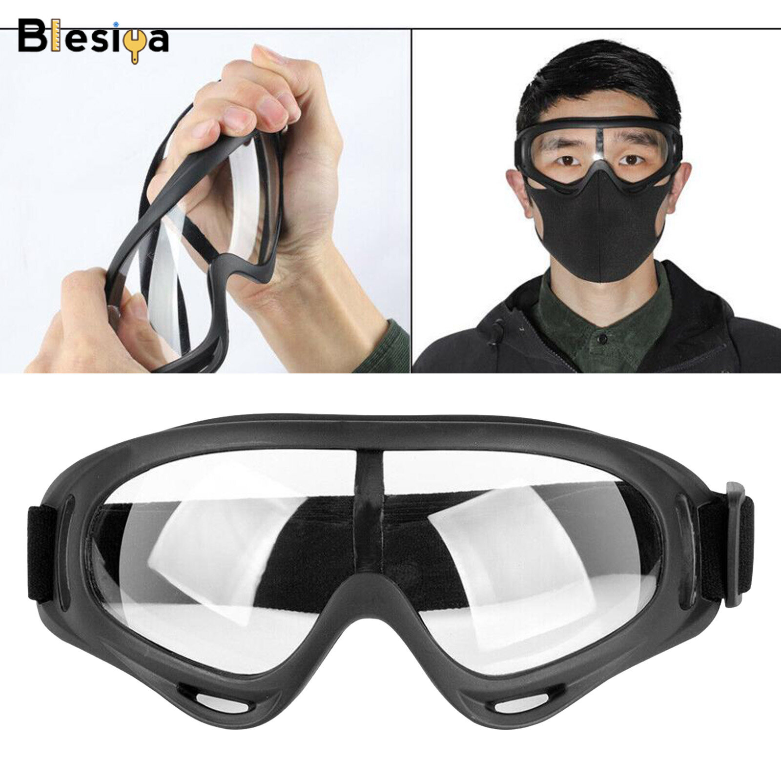 Blesiya Kính bảo vệ mắt băng đô đeo có thể điều chỉnh