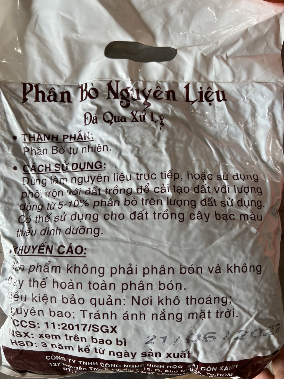 Phân bò khô nguyên chất 3dm đã qua xử lý