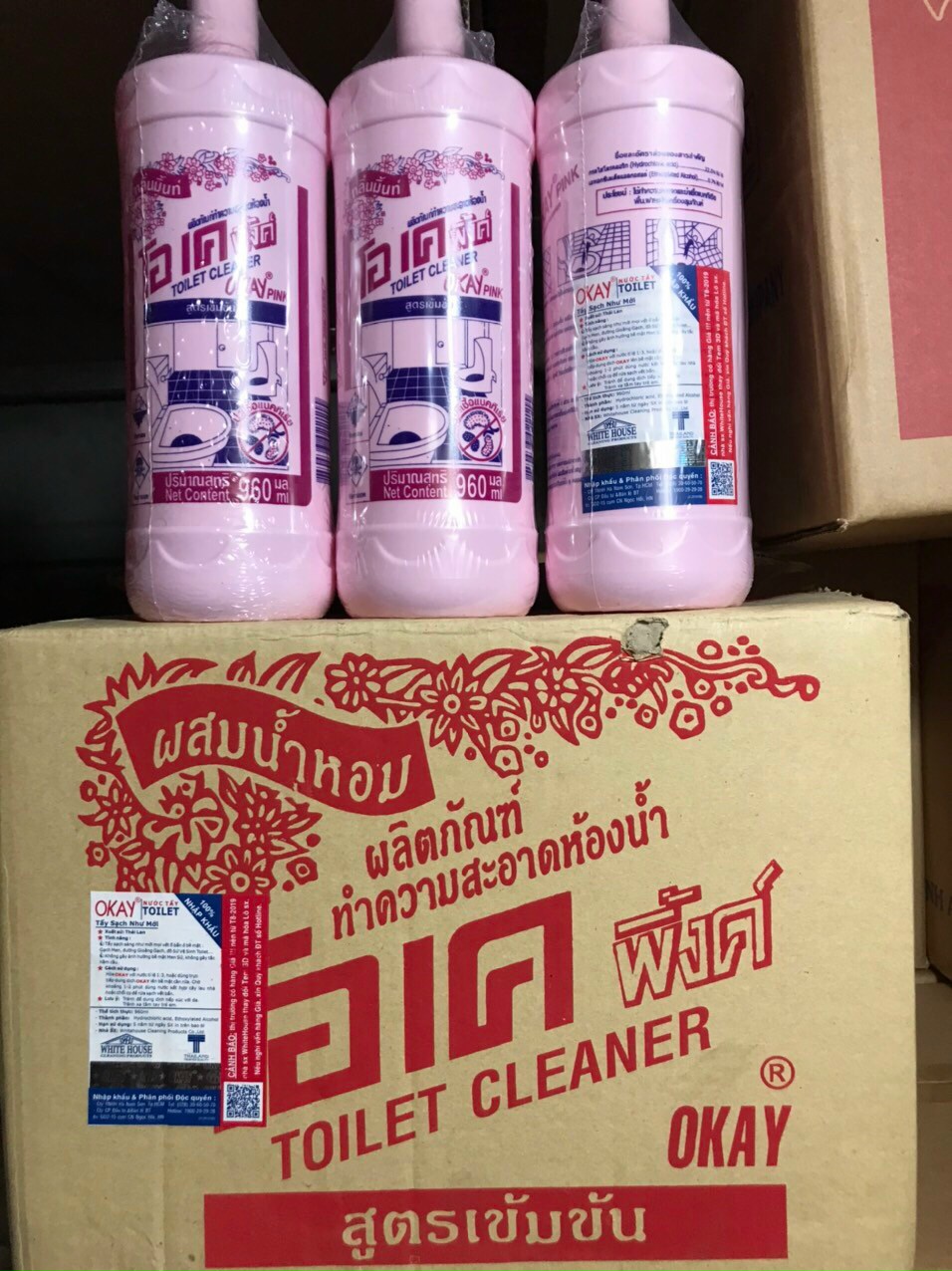 COBO 2 CHAI - Nước .t.ẩ.y. rửa vệ sinh toilet OKAY THAILAND siêu mạnh diệt khuẩn - Chai 960ml