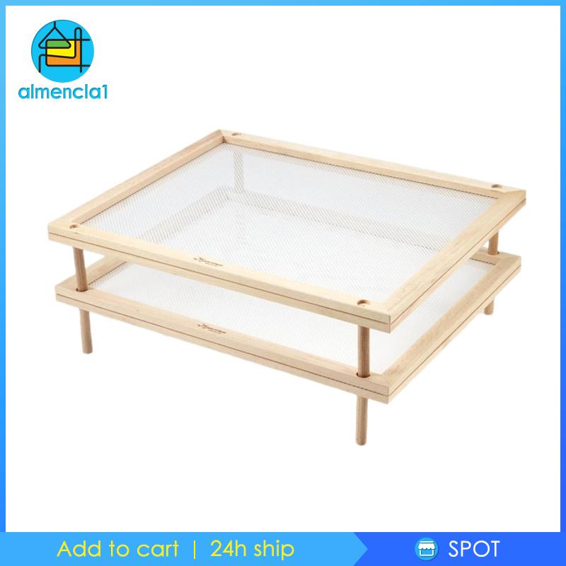 Giá phơi khô rau củ 2 tầng bằng gỗ