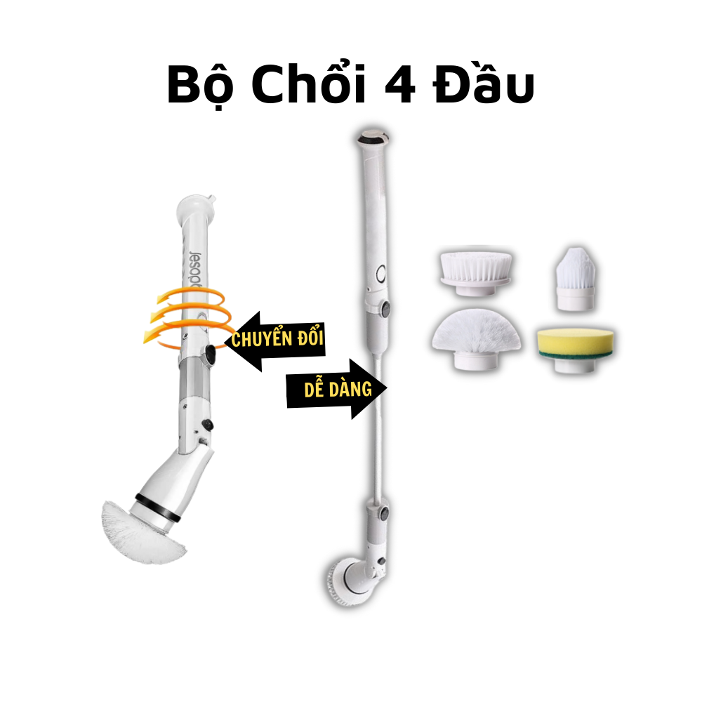 Máy Cọ Rửa Nhà Vệ Sinh Cầm Tay Đa Năng jesopb Chổi Cọ Toilet Chà Bồn Cầu Nhà Tắm Thông Minh Bằng Điện Pin 4000Mah Động Cơ Siêu Mạnh 320RPM Tiết Kiệm Sức Lao Động