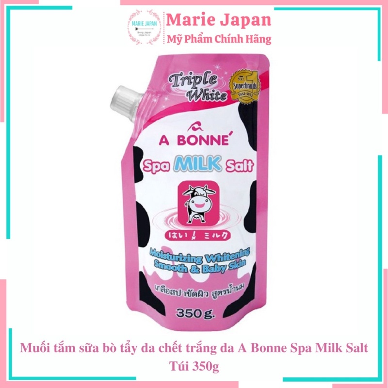 Muối tắm sữa bò tẩy tế bào chết trắng da A Bonne Spa Milk Salt túi 350gr giá rẻ