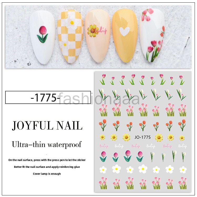 Miếng stick thỏ, hoa tulip dán móng siêu cute dành cho NAil