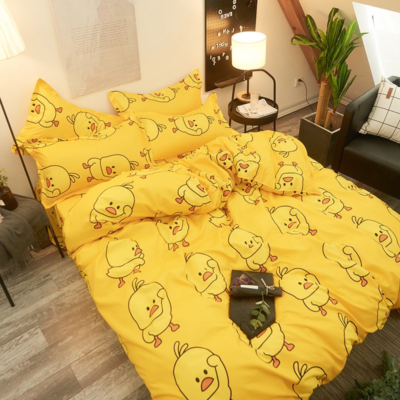 Set 4 Chăn Phao Cotton Poly VỊT VÀNG đáng yêu,dễ thương