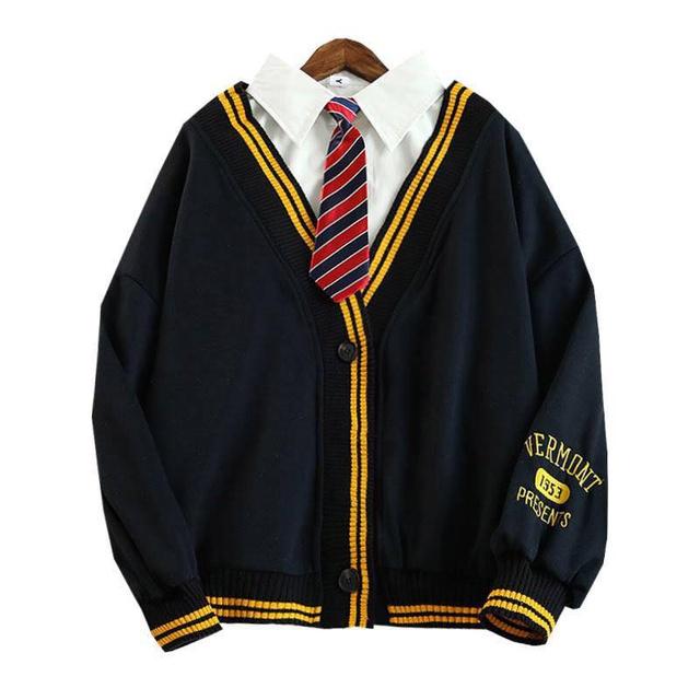 Áo cardigan viền vàng HSU0919