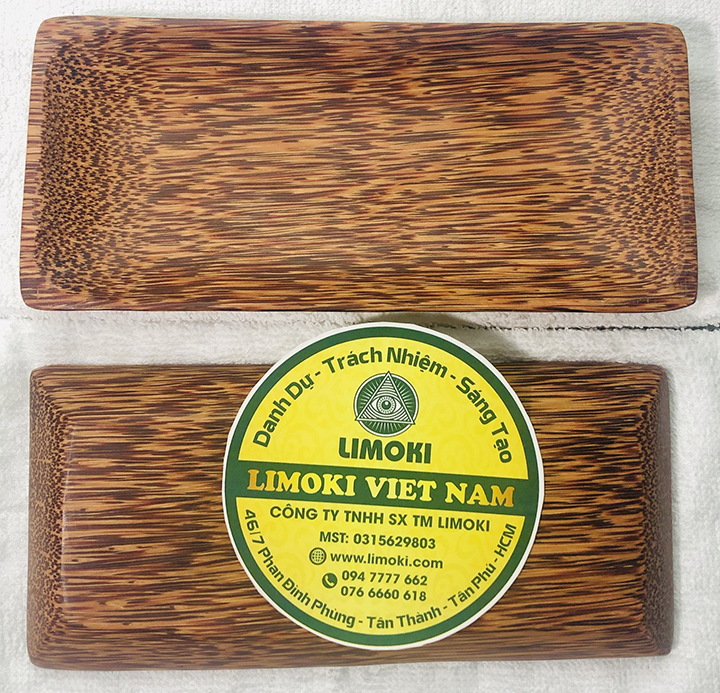 [HCM]Dĩa Gỗ Dừa Hình Chữ Nhật 21x9.5x2cm