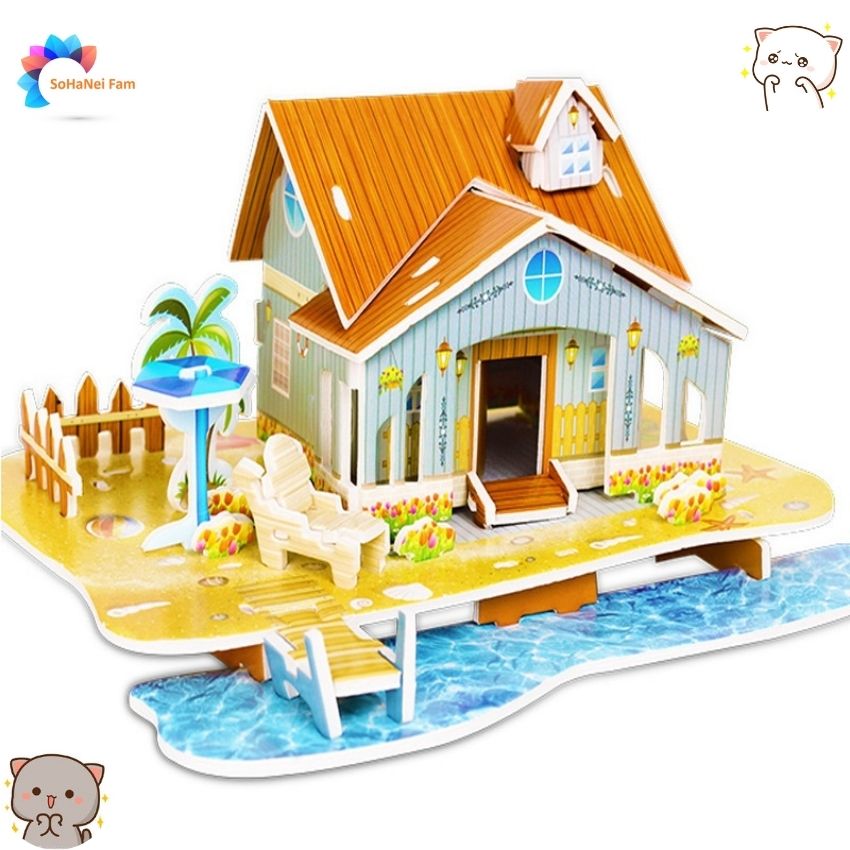 [HCM]Đồ Chơi Mô Hình Lắp Ghép 3D Hình Các Tòa Nhà Biệt Thự Xinh Xắn Bằng Giấy Foam DIY - SOHANEI FAM - Giúp Phát Triển Kỹ Năng Thực Hành Kiên Nhẫn Và Tập Trung Cho Bé -Đồ Chơi Xếp Hình Nhà 3D