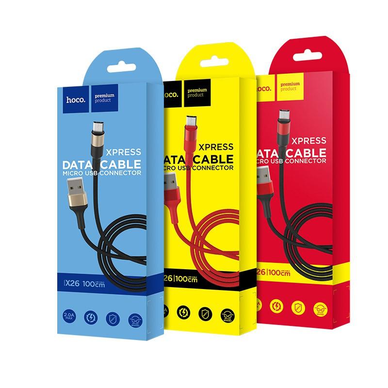 DÂY SẠC CÁP SẠC DÙ CHỐNG GẬP HOCO X26 - lightning  MICRO USB  USB TYPE - C