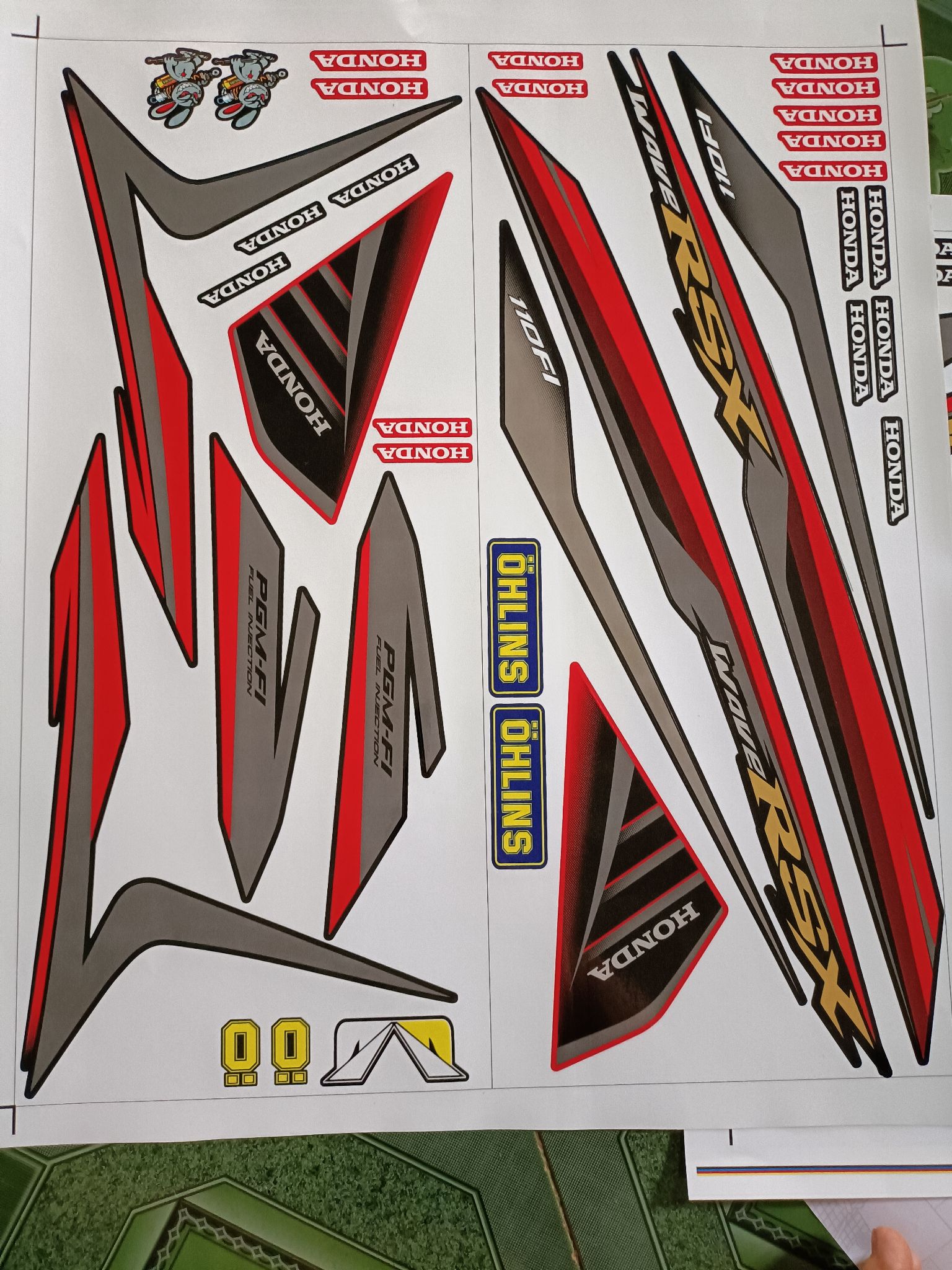 Tem rời wave rsx fi 2014, decal 3 lớp